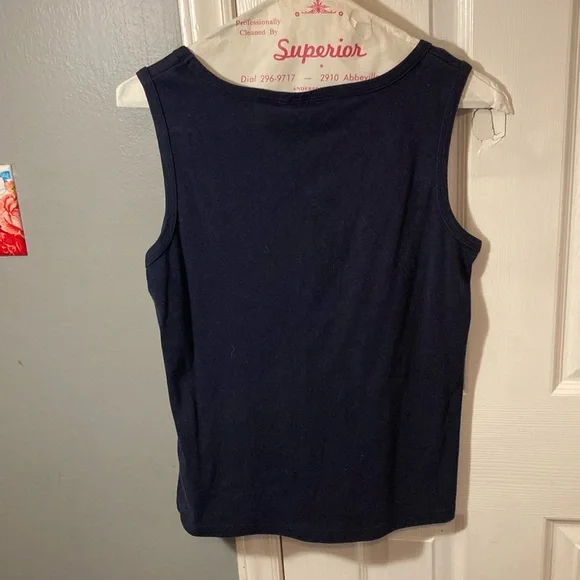 Cato Women's Navy Tank Top with Silver Embellishments Size L - Picture 4 of 4